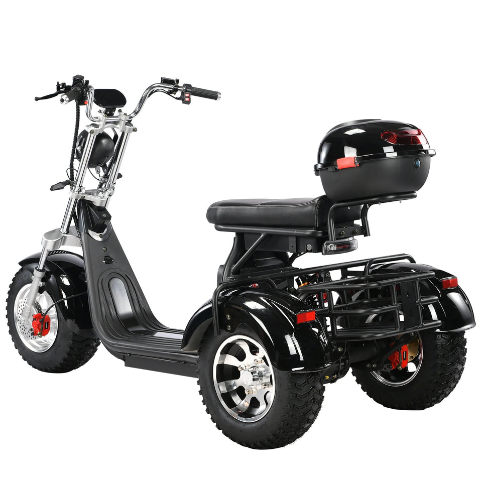 Adults 3 Wheel Electric Scooter 3000W Motor Max Speed 40KM/H Max Load 200KG 18 Inch Off Road Fat Tire Electric Motorcycle AXSSIBLZ