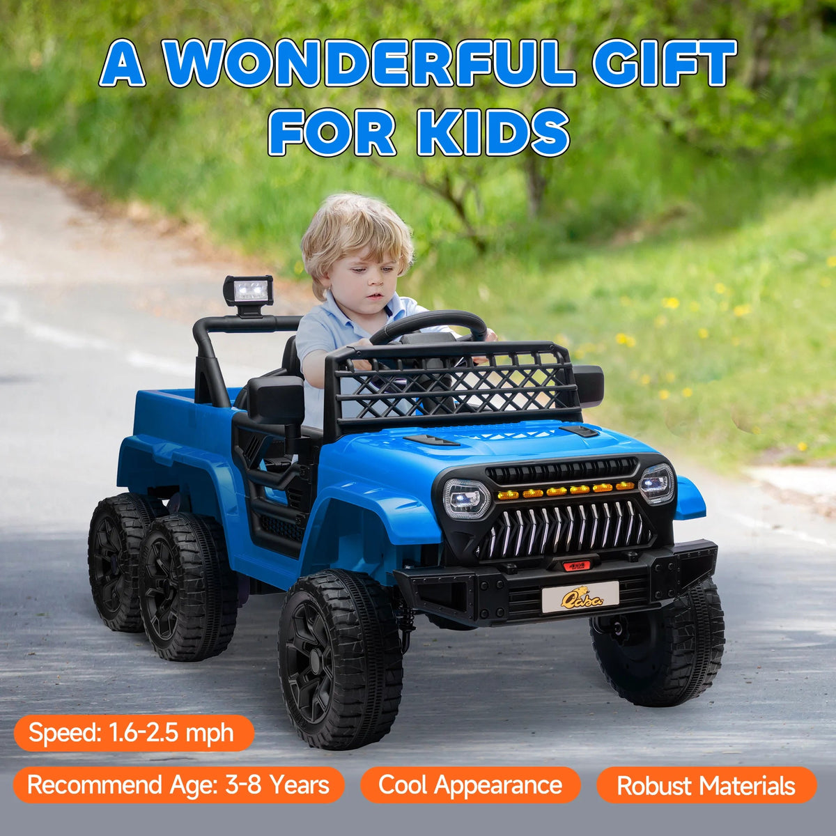 12V Kids Electric Car W/ 2Wd/4Wd Switchable, Remote Control Light Blue AXSSIBLZ