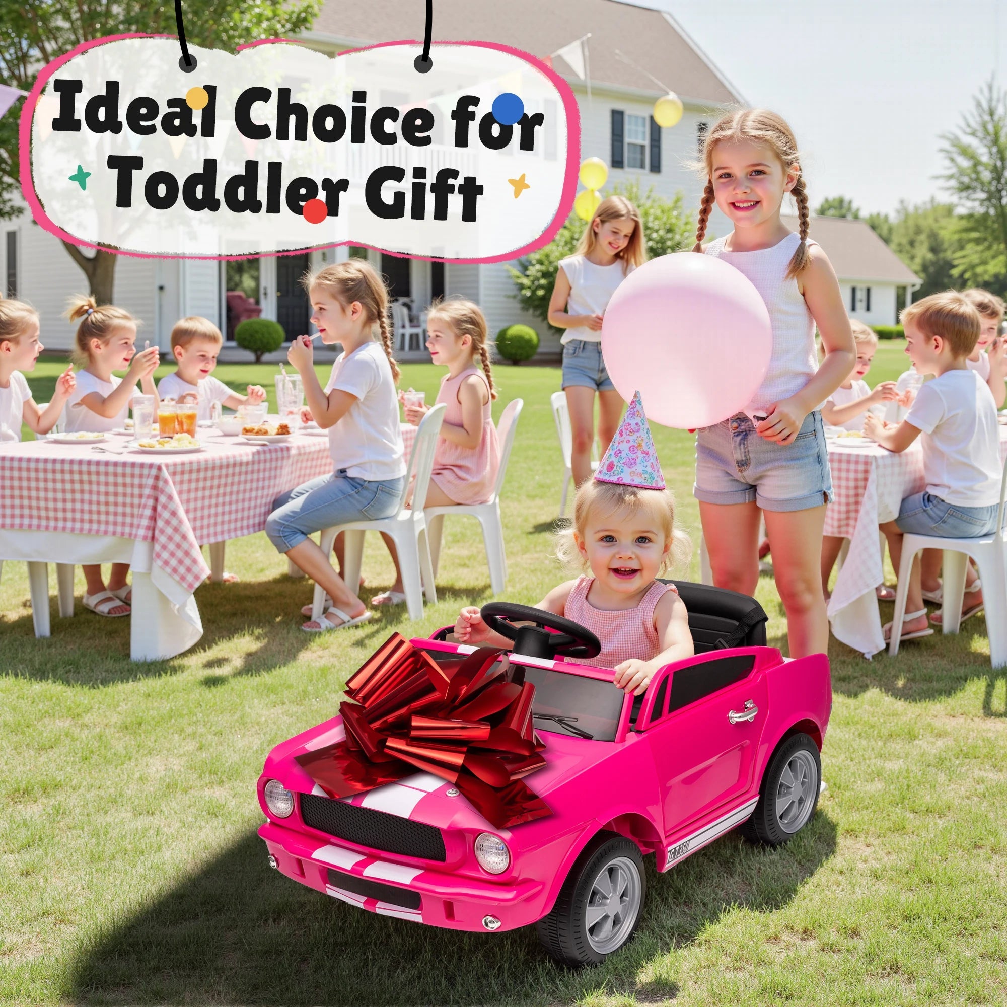 [Official Licensed]Shelby GT350 Kids Electric Car 12V 2WD W/ Parent Remote Control & Safety Belt - All-Terrain Ride-On Toy - Per AXSSIBLZ