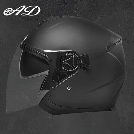 Motorcycle helmet half face double lens four seasons men's and women's motorcycle half 3/4 open face helmet  AXSSIBLZ