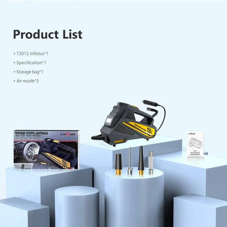 C3012 Ultimate Corded Portable 12V PowerPump 150PSI Electric Tire Inflator & Car Air Compressor AXSSIBLZ
