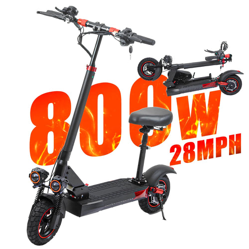 Motor 800W Folding Electric Scooters With Seat For Adults Commuter 28MPH Fast Foldable E-Scooter Off-Road Tires Electric Scooter AXSSIBLZ