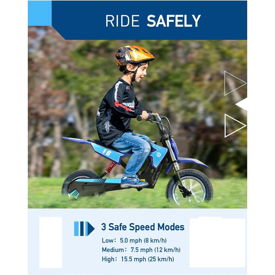 Hiboy 36V&300W Electric Motorcycle - Up to 15.5MPH & 13.7 Miles Long-Range, 3-Speed Modes Electric Dirt Bike for Kids Ages 3-10 AXSSIBLZ