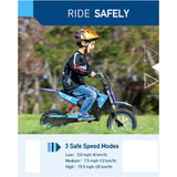 Hiboy 36V&300W Electric Motorcycle - Up to 15.5MPH & 13.7 Miles Long-Range, 3-Speed Modes Electric Dirt Bike for Kids Ages 3-10 AXSSIBLZ