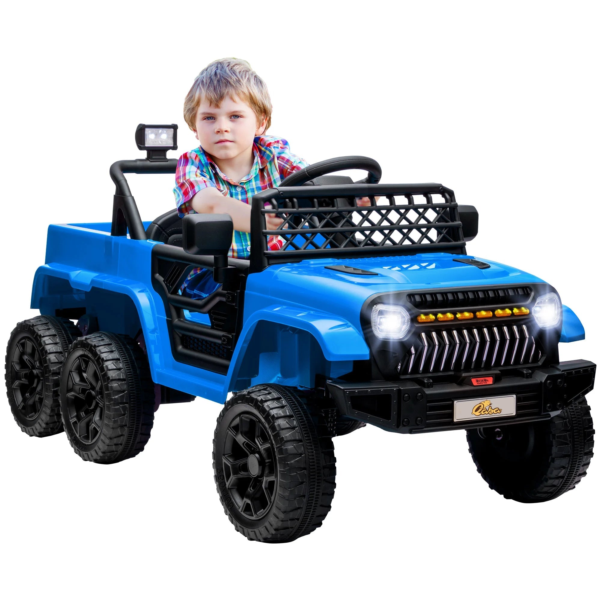 12V Kids Electric Car W/ 2Wd/4Wd Switchable, Remote Control Light Blue AXSSIBLZ