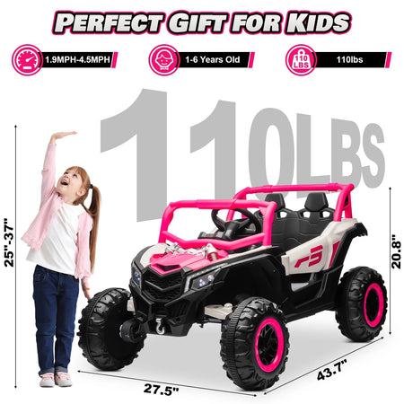 24V Ride On Car for Kids w/Remote Control, JOYRACER Battery Powered Off-Road UTV, 4x150W Motors,4 Shock Absorbers, 4.5 Mph Max S AXSSIBLZ