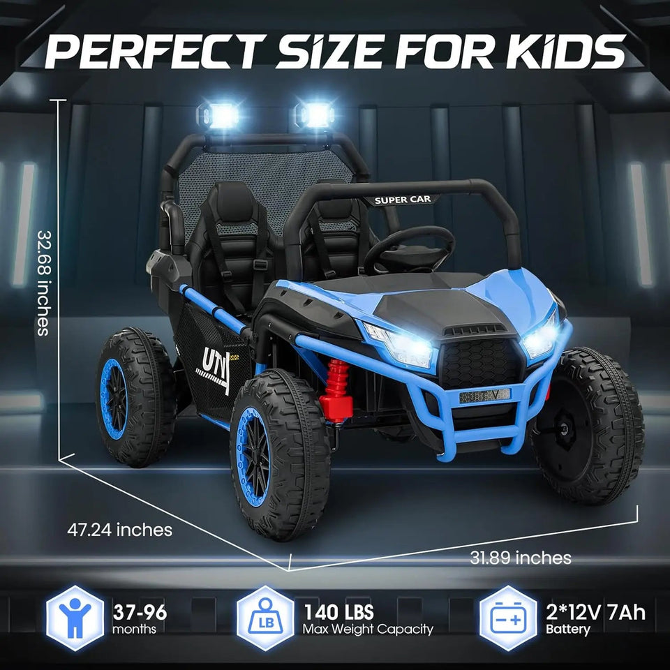 24V Ride on UTV Kids Car with Remote Control, Ride on Truck with Spring Suspensions, 2 Speeds,Lights, Treaded Tires AXSSIBLZ