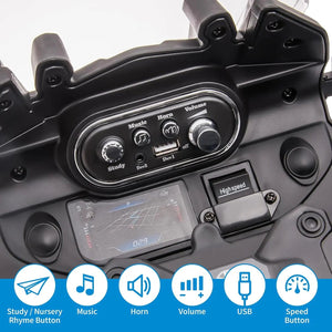 12V 7AH Ride On Motorcycle, Licensed Kids Motorcycle, High/Low Speed, EVA Tire, LED Headlights, Spring Suspension, Music,Ride On AXSSIBLZ