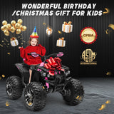 4x4 24V Kids Ride on ATV w/ Remote, 2 Seater Powerful 4-Wheeler Quad Electric Car, 800W Motor Ride on Toys w/ High/Low Speed AXSSIBLZ
