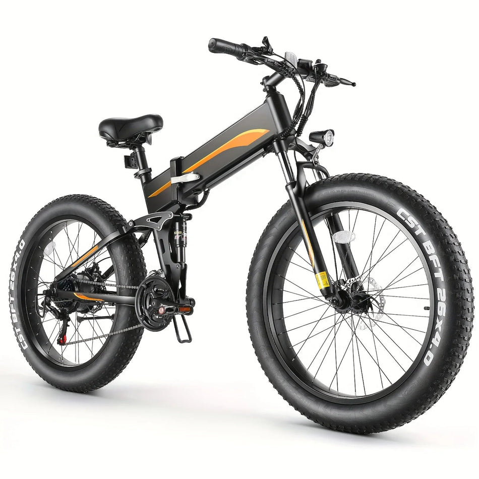 Xtreme Explorer 26" Fat Tire Ebike – 500W Power, 48V 10Ah Battery, Foldable Design, 20MPH for Adults AXSSIBLZ