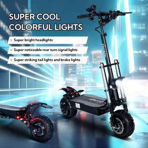 TOURSOR E5B Electric Scooter Adults, 60V 40AH 6000W Dual Power Motor Top Speed Of 50mph Up to 60 Miles on a Full Charge AXSSIBLZ