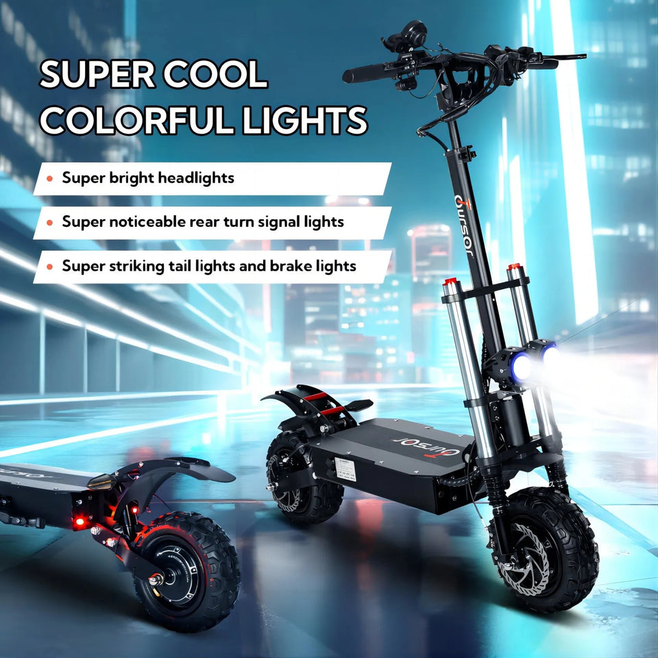TOURSOR E5B Electric Scooter Adults, 60V 40AH 6000W Dual Power Motor Top Speed Of 50mph Up to 60 Miles on a Full Charge AXSSIBLZ