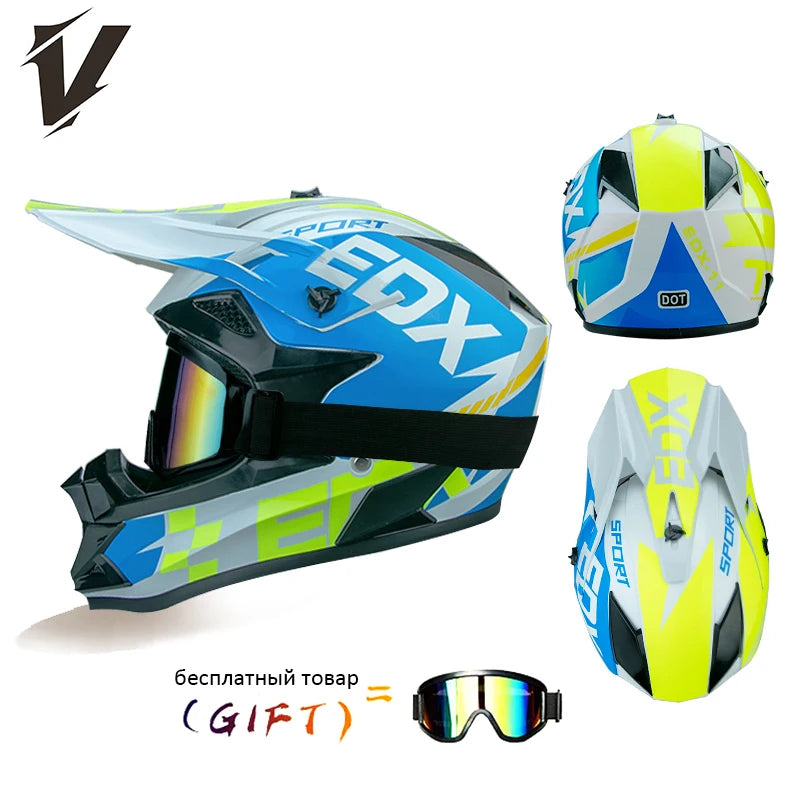 VGV 166 Rally helmets extremely breathable adaptable independent goggles anti-stifling no pressure on the head DOT/ECE certified AXSSIBLZ
