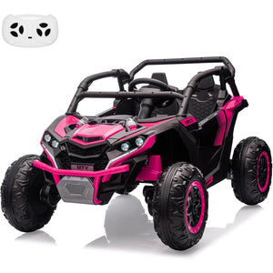 24V Ride On Car For Kids, 4WD Electric Vehicle With Remote Control, 2 Seater, LED Lights, Four-Wheel Shock Absorption, 3 Speeds AXSSIBLZ