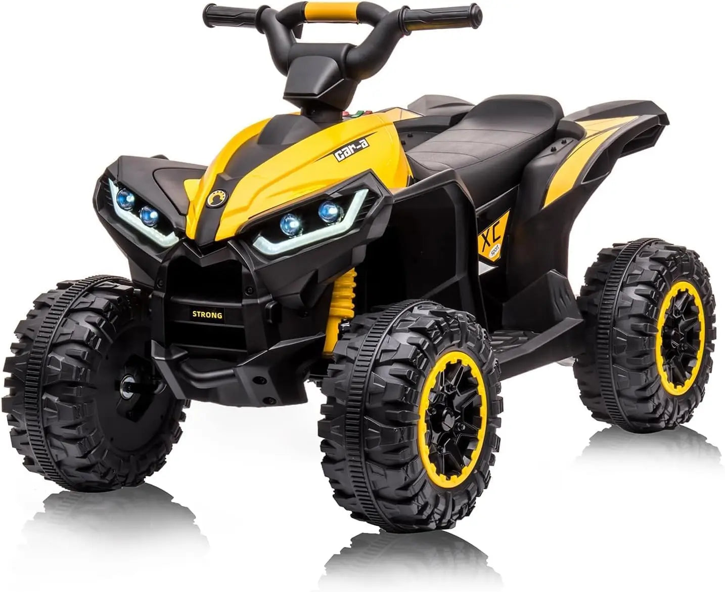 12V Kids Ride On ATV, Electric Battery, Powered Four Wheeler with Music, Led Lights, Soft Start, USB Port, and Treaded Tires AXSSIBLZ