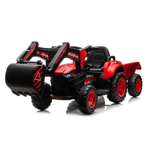 12V 25W*2 3 in 1 Kids Ride on Excavator & Tractor with Detachable Trailer, Kids Electric Vehicles with Remote Control, Digger AXSSIBLZ