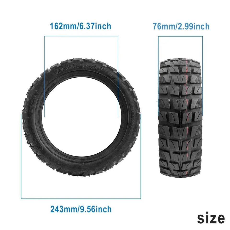 10x2.75-6.5 Scooter Vacuum Tire 10inch Tubeless Off-road Tires For SmartGyro Rockway C Electric Scooter 10*2.75-6.5 Rubber Tyre AXSSIBLZ