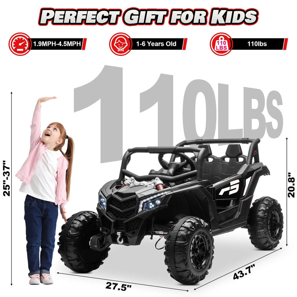 24V Ride On Car for Kids w/Remote Control, JOYRACER Battery Powered Off-Road UTV, 4x150W Motors,4 Shock Absorbers, 4.5 Mph Max S AXSSIBLZ