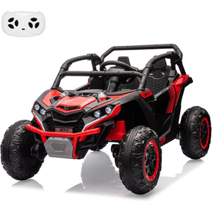 24V Ride On Car For Kids, 4WD Electric Vehicle With Remote Control, 2 Seater, LED Lights, Four-Wheel Shock Absorption, 3 Speeds AXSSIBLZ