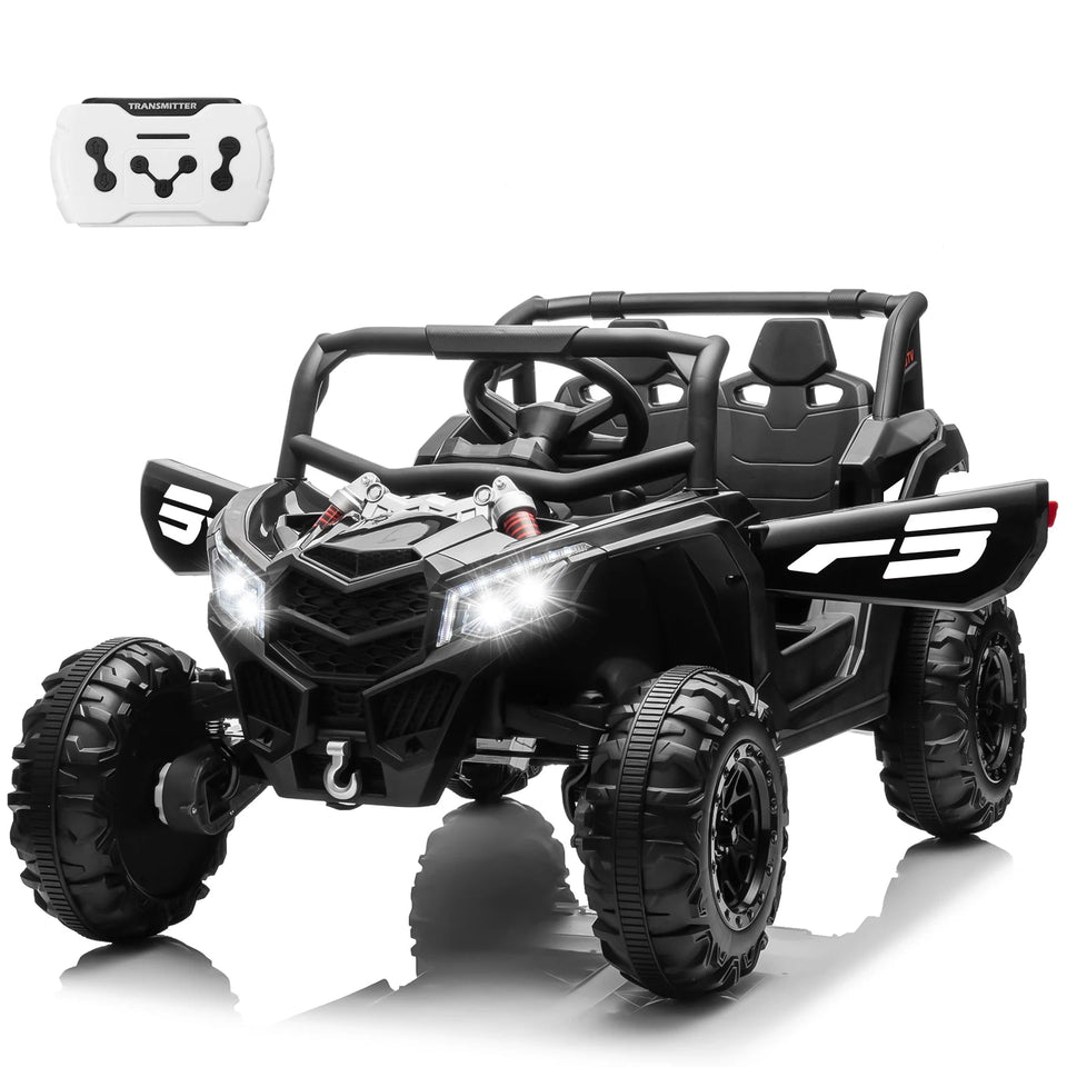 24V Ride On Car for Kids w/Remote Control, JOYRACER Battery Powered Off-Road UTV, 4x150W Motors,4 Shock Absorbers, 4.5 Mph Max S AXSSIBLZ