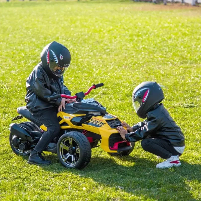 12V Kids ATV Ride On Toy Three-Wheel Electric Vehicle for 3-8y Kids Gifts Battery Powered Car Toys with Lights,Music AXSSIBLZ