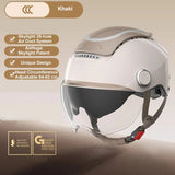 BIBEE Electric Motorcycle Helmet Summer Breathable Electric Bike Open Face Helmet Men Women Dual Lenses Jet Scooter Half Helmets AXSSIBLZ