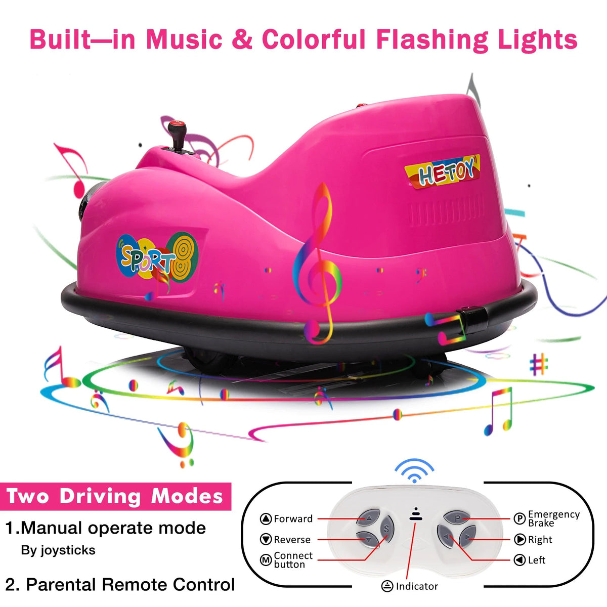 Bumper Cars For Toddlers, Electric Kids Ride On Bumper Car Gift, 12V Battery Ride On Car With Parent Remote Control AXSSIBLZ