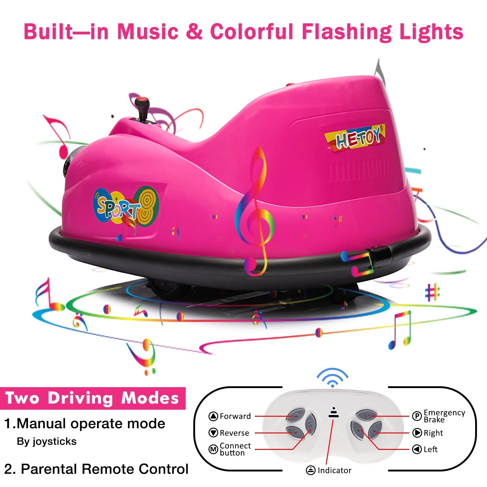 Bumper Cars For Toddlers, Electric Kids Ride On Bumper Car Gift, 12V Battery Ride On Car With Parent Remote Control AXSSIBLZ