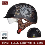 Retro helmet motorcycle helmet motorcycle half helmet four seasons summer wear endoscopic safety hat helmet cruise helmet Riding AXSSIBLZ