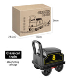 Large Rail Train Ride On Car Electric Retro Train with Carriages Kids Toy Locomotive Railway Trains Boys Girls Car Birthday Gift AXSSIBLZ