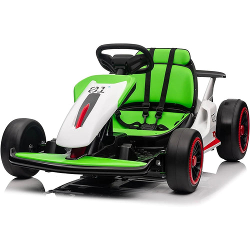 24V Go Kart for Kids 6+ Ride On Drift Kart with 200W*2 Extra Powerful Motors 8.1MPH High Speed Drifting with Music Horn AXSSIBLZ