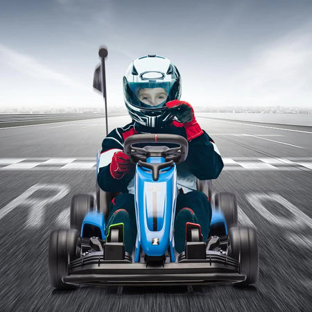 24V Go Kart, Electric Drift Kart Car with Adjustable Seat, Outdoor Ride On Toy with Variable Speed Mode, High-Speed Racing AXSSIBLZ