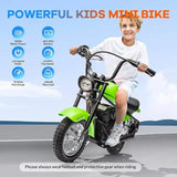 Electric Motorcycle for Kids, 24V 250W Kids Electric Dirt Bike Two Speed Max Up to 14MPH & 60 Minutes Continuous with Led Lights AXSSIBLZ