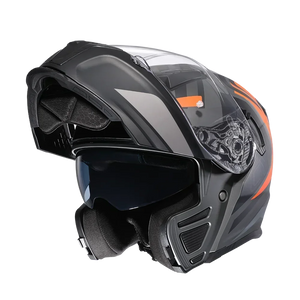 Full Face Motorcycle Helmet with Dual Visor Cyril Flip-up Motorcycle Helmet with Bluetooth Slot For Adult DOT Approved Helmet AXSSIBLZ