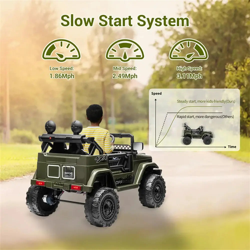 12V 3-8 Years Kids Ride On Car with 2 Seater Electric Vehicle Toy Truck w/Remote Control Rechargeable Christmas Gift AXSSIBLZ