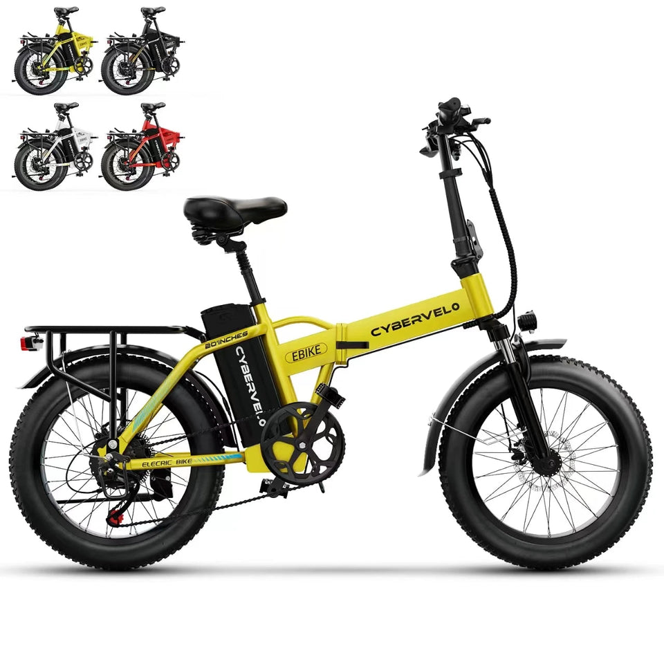 1000W Folding Electric Bike, 48V 20AH Large Removable Battery E Bike, 30+MPH, 80 Miles Max Range, 20" Fat Tire Electric Bike for AXSSIBLZ