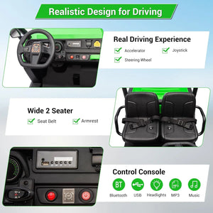 24v Ride On Dump Truck, 2 Seater Electric Ride On Car Toy for Kids, Battery Powered UTV with 4x35W Motors, Shovel Remote Control AXSSIBLZ