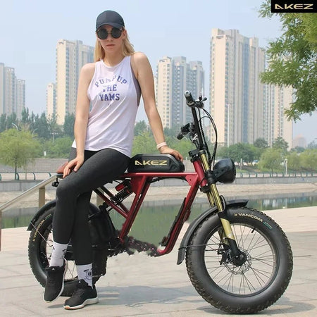 750W Electric Bike - 20-inch, Retro Off-Road, 45 KM/H Speed W/ Removable Battery 45KM/H AXSSIBLZ