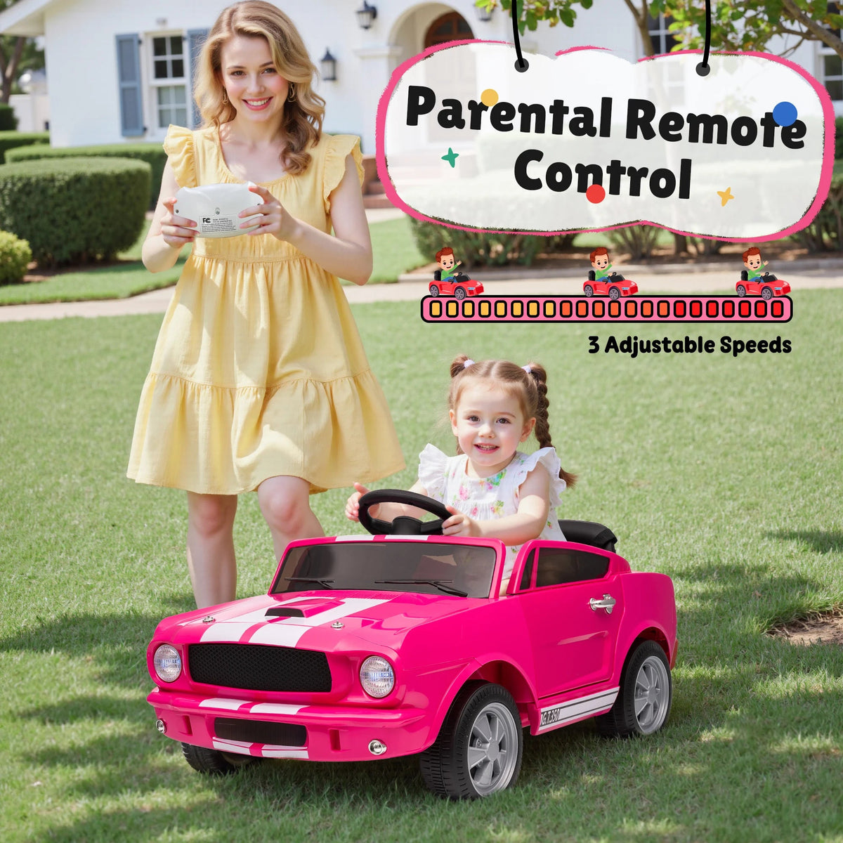 [Official Licensed]Shelby GT350 Kids Electric Car 12V 2WD W/ Parent Remote Control & Safety Belt - All-Terrain Ride-On Toy - Per AXSSIBLZ