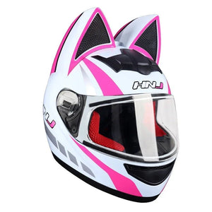 Motorcycle Helmet Detachable Full Face DOT Certification Safety Cat Ears Moto Helmets For Women Breathable Soft Comfort Lining AXSSIBLZ
