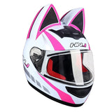 Motorcycle Helmet Detachable Full Face DOT Certification Safety Cat Ears Moto Helmets For Women Breathable Soft Comfort Lining AXSSIBLZ