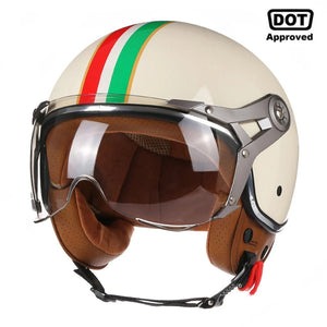 DOT 3/4 Open Face Motorcycle Retro Motorbike Helmets With For Men Women Vintage Chopper Capacete De Moto Bike Cascos Scooter AXSSIBLZ