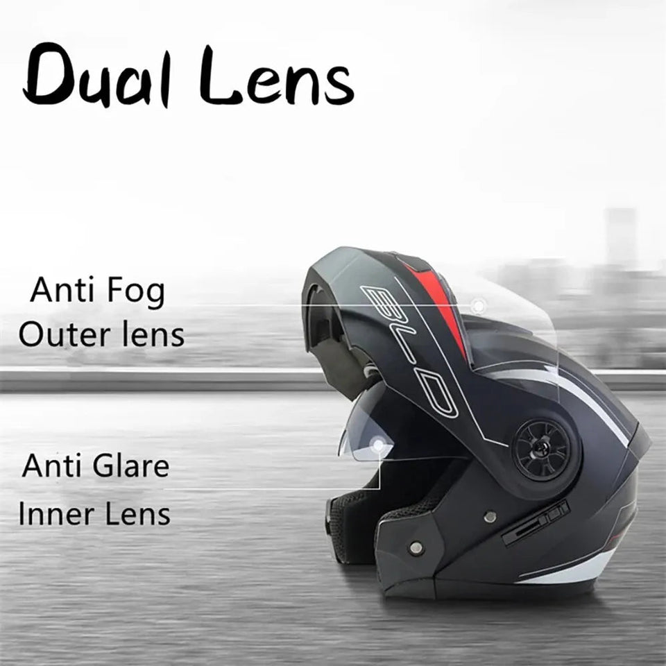 Personalised Dual Lens Flip Up Helmets Motocross Racing Modular Cascos Para Moto Men Women Fashion Full Face Motorcycle Helmet AXSSIBLZ