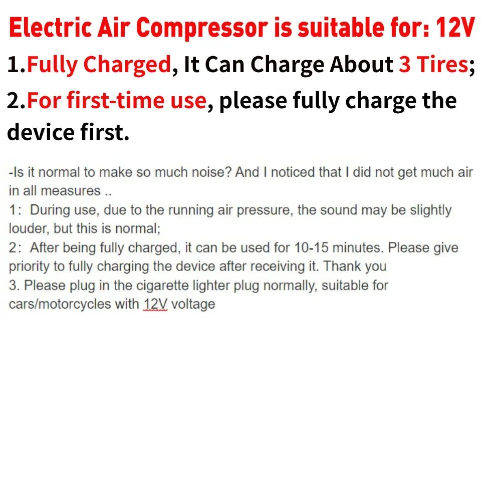 Electric Air Compressor Rechargeable High Precision Car Tyre Inflator LCD Display Portable Air Pump for 12V Motorcycle Bike Ball AXSSIBLZ