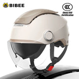 BIBEE Electric Motorcycle Helmet Summer Breathable Electric Bike Open Face Helmet Men Women Dual Lenses Jet Scooter Half Helmets AXSSIBLZ