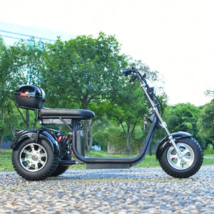 Adults 3 Wheel Electric Scooter 3000W Motor Max Speed 40KM/H Max Load 200KG 18 Inch Off Road Fat Tire Electric Motorcycle AXSSIBLZ