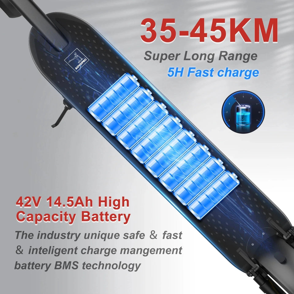 AOVOPRO Ledpad ESMAX Electric Scooter 500W 40km/h Adult APP Smart Shock-absorbing Anti-skid Foldable Portable Electric Scooter AXSSIBLZ