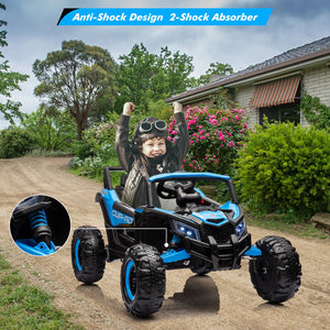 Kids UTV With Remote Control, 24V Ride On Car, Battery Powered Electric Vehicles, Spring Suspension, 200W Motor, Metal Frame AXSSIBLZ