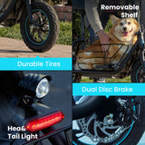 Gyroor Electric Scooter with Basket for Pet, 3 Riding Modes Foldable Electric Scooter for Adults - up to 20 Miles 18.6MPH AXSSIBLZ