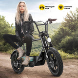 Peak 819W Electric Scooters with Seat for Adults, 16" Fat Tire for All-Terrain, Commuter Ebike for Teens, with Carry Basket AXSSIBLZ